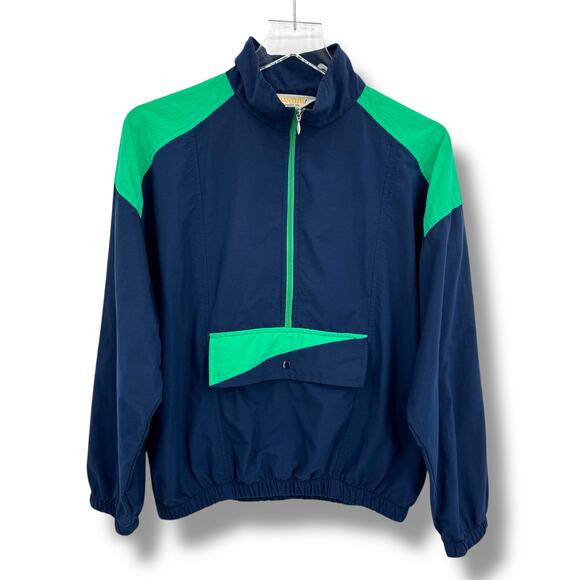 VTG Quantum jacket women's 10 windbreaker pullover mock neck 1/2 zip pocket 80's - Picture 3 of 11